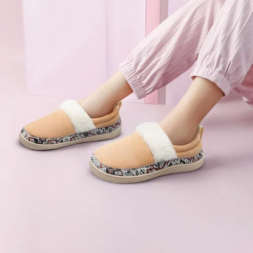 Vista 6 de Scurtain Pantuflas tipo mocasín para mujer, cómodas y cómodas botas de invierno con suela de goma cómoda