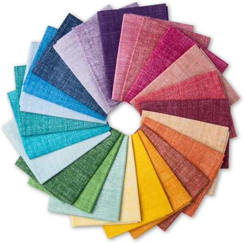 Vista 17 de Paquetes de tela 100% algodón Fat Quarters para coser 30 piezas de 18 x 22 pulgadas de algodón precortados surtidos en la colección Mirage Tonals