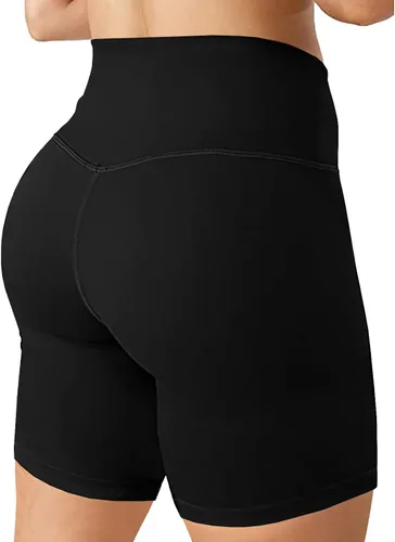 Vista 2 de keriffe Pantalones cortos cruzados para mujer de 5 pulgadas, cintura alta, yoga, entrenamiento, atletismo, correr, pantalones cortos de elastano