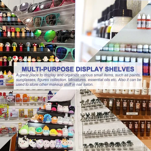 Vista 5 de FEMELI Estantes de pared para esmaltes de uñas de 20 * 24 Pulgadas 1 Paquete, capacidad hasta 120 botellas, organizador de estante para esmaltes