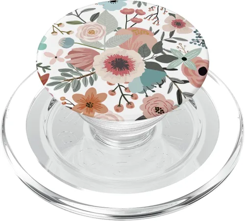 Vista 8 de Colorido jardín de flores silvestres Boho Botánico Patrón Floral PopSockets Estándar PopGrip
