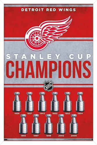 Vista 13 de Trends International NHL Detroit Red Wings - Póster de pared de Champions 23, 34 pulgadas de largo x 22.4 W, paquete de póster y montaje prémium