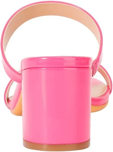 Vista 3 de Heels Charm Sandalias de tacón bajo grueso para mujer de 2.75 pulgadas, puntera abierta, dos correas, sandalias de tacón alto, sandalias de vestir