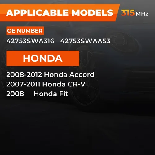 Vista 2 de Jsueng Sensor TPMS, sensor de sistema de monitoreo de presión de neumáticos de 315 Mhz para Honda Accord 2008-2012, Honda CR-V 2007-2011, Honda Fit