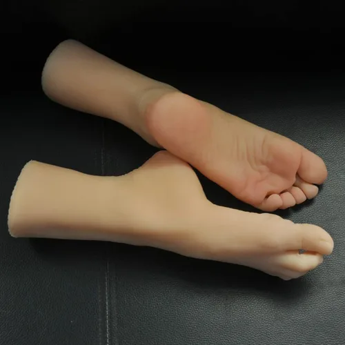 Vista 4 de 1 par de silicona Lifesize femenino maniquí exhibición pie joyería sandalia zapato calcetín exhibición arte boceto con uñas