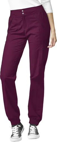 Vista 3 de WonderWink WonderFLEX - Camiseta curvada con cuello muesca para mujer 6208 y pantalón deportivo con cremallera tipo cargo 5908 (XS - 3XL)
