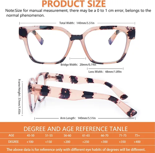 Vista 2 de 6 Pack Reading Glasses for Women Blue Light Blocking Reading Glasses Computer Readers with Spring Hinge Eyeglasses