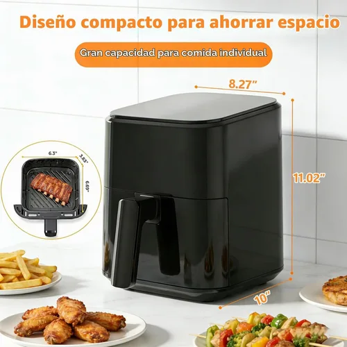 Vista 6 de Simple Deluxe Freidora de aire 8 en 1 de 3 cuartos de galón, freidora de aire preestablecida digital con protección contra sobrecalentamiento