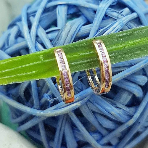 Vista 5 de Dazzlingrock Collection - Pendientes de aro pequeños de 14 quilates, oro rosa