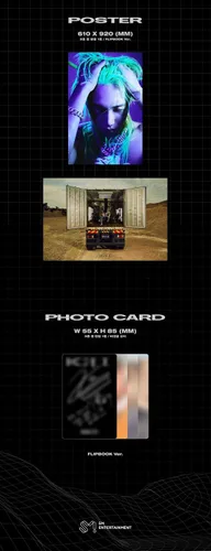 Vista 4 de SM Ent. Kai EXO - Kai () FLIP Book Ver. (1er mini álbum) Álbum+Juego de tarjetas fotográficas adicionales+póster plegado
