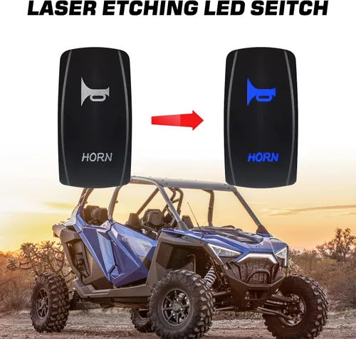 Vista 3 de Kit de bocina fuerte para UTV, kit de bocina RZR con interruptor basculante de 12V para Polaris RZR Ranger, PRO XP, Can Am, hasta 2021