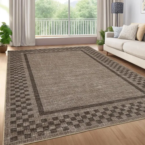 Vista 59 de GarveeHome Alfombra lavable de 5 x 7 pies para sala de estar, alfombra Beige festoneado