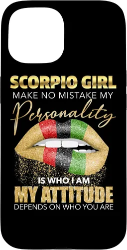 Vista 6 de Scorpio Girl - Funda para iPhone 17, diseño de labios fundidos, color negro