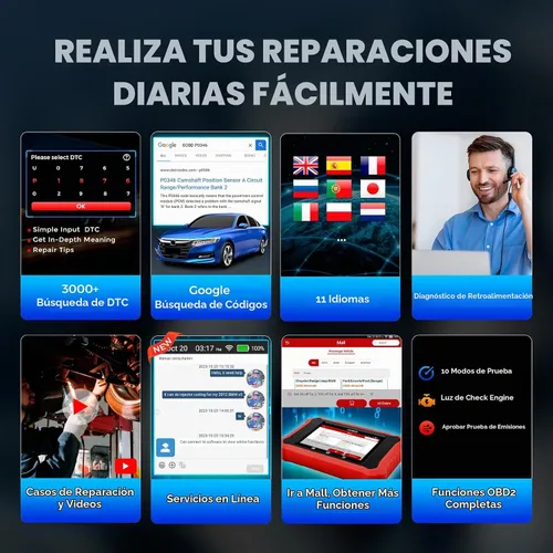 Vista 8 de Launch Creader Elite V3.0 para el escáner de BMW OBD2, herramienta