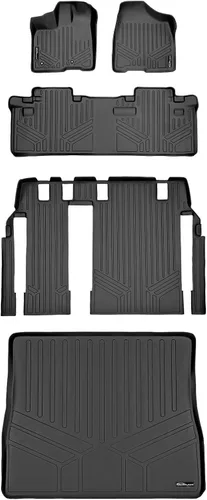 Vista 45 de MAXLINER - Juego de tapetes de piso de ajuste personalizado de 3 filas para Toyota Sienna 2011-2012