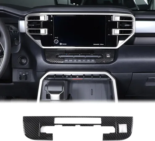 Vista 9 de Cubierta de moldura de control climático del aire del automóvil para Toyota Tundra/Sequoia 2022-2024, centro de control AC, botón de control