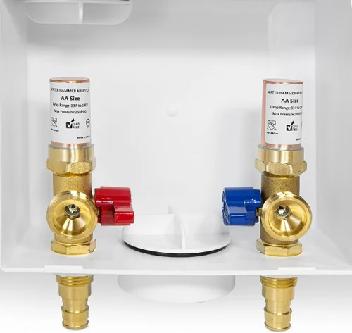 Vista 10 de Caja de salida para lavadora EFIELD, conexión de expansión de 1/2" Pex-A F1960 x conexión de 3/4" MHT, drenaje central con válvulas de 1/4 vuelta