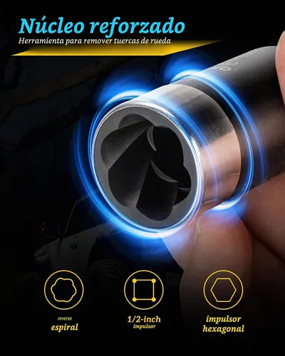 Vista 3 de Herramienta de extracción de tuerca de bloqueo de lengüeta - Juego de extractor de tuerca de lengüeta profunda de 6 piezas, removedor de tuerca