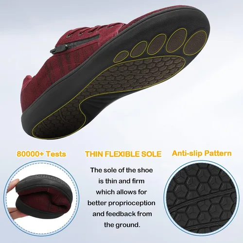 Vista 6 de SKASO Zapatos para caminar descalzos para hombre, puntera ancha, sin caída, minimalistas, cómodos, zapatos casuales para gimnasio, conducir oficina