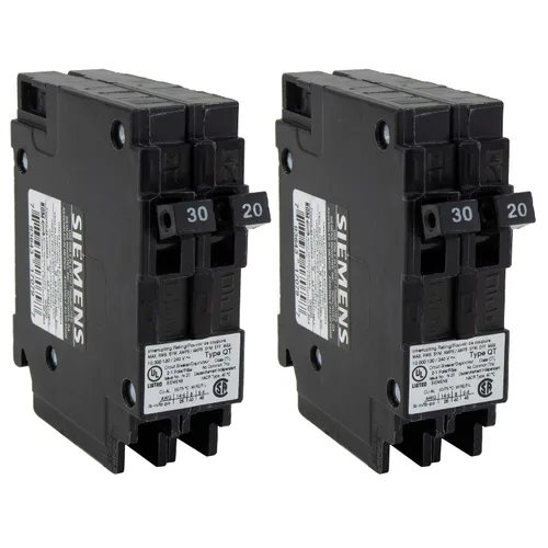 Vista 8 de RecPro Interruptor de circuito para RV Q3020 30/20 amperios doble unipolar 120V termo-magnético Desencadenamiento estándar Tipo de enchufe
