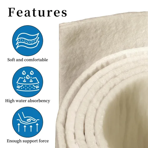 Vista 3 de Pllieay Adhesive Felt Premium Grade, Orthopedic Felt Roll 1/4" x 6" x2.5yd Light Brown Felt Sheets, Quality Rayon Blend Adhesive Felt Roll for