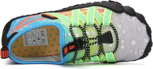 Vista 5 de UBFEN Zapatos de agua para niños y niñas, calcetines acuáticos descalzos, playa, deportes, natación, piscina, secado rápido, ligeros, niños pequeños