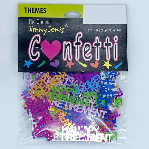 Vista 2 de Confeti Word Happy Retirement Multicolores - Media libra (8 oz) #7886 Q08
