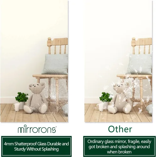 Vista 8 de Espejo Grande de 72" x 36", Espejo de Baño Rectangular Moderno con Borde Pulido Sin Marco, se Cuelga Horizontal o Verticalmente. Espejos de Baño