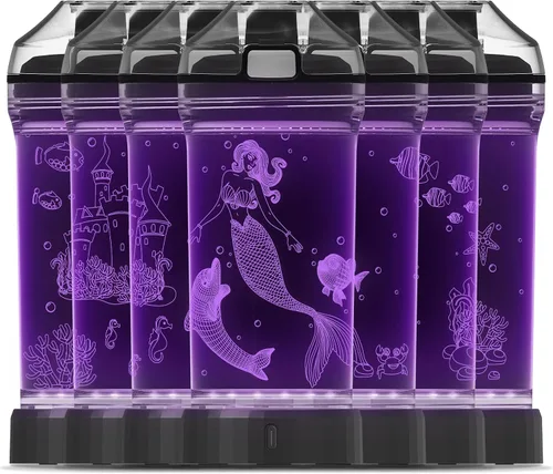 Vista 9 de YuanDian Botella de agua iluminada para niños con diseño de sirena 3D, 14 onzas, Tritan libre de BPA, ecológica, tazas de bebida frescas, regalo