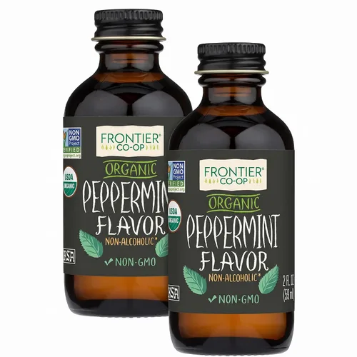 Vista 13 de Frontier sabor a menta certificado orgánico, botella de 2 onzas