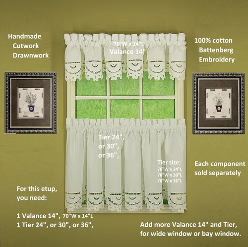 Vista 5 de Today's Curtain Imperial Classic - Cenefa de corte dibujada, 14 pulgadas, color beige