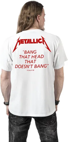 Vista 5 de Metallica Camiseta Kill Em All Band Logo Oficial Hombres Blanco
