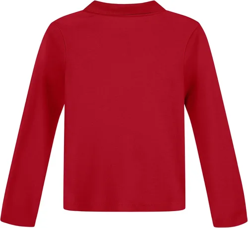 Vista 3 de NAUTICA Girls' School Uniform Long Sleeve Polo Shirt, Button Closure, Comfortable & Breathable Fabric