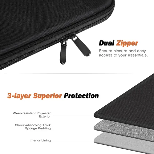 Vista 3 de MoKo Bolsa de manga para eReader de 6-7 pulgadas para ereader Colorsoft Signature Edition, totalmente nuevo 6 pulgadas ereader 11ª generación Negro
