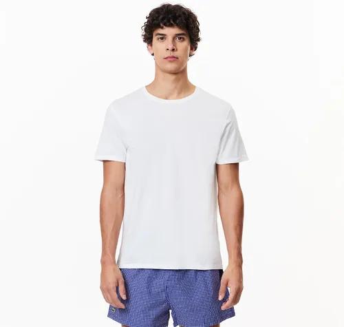 Vista 3 de Lacoste Essentials - Paquete de 3 camisetas de cuello redondo 100% algodón ajustado para hombre