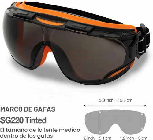 Vista 5 de DEX FIT Gafas de seguridad SG220, protección ocular contra salpicaduras químicas y de laboratorio de visión amplia, antivaho y resistentes a
