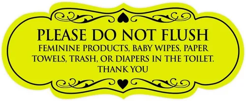 Vista 10 de Signs ByLITA Designer Please Do Not Flush Etiqutte Letrero (negro) - Pequeño 1 paquete