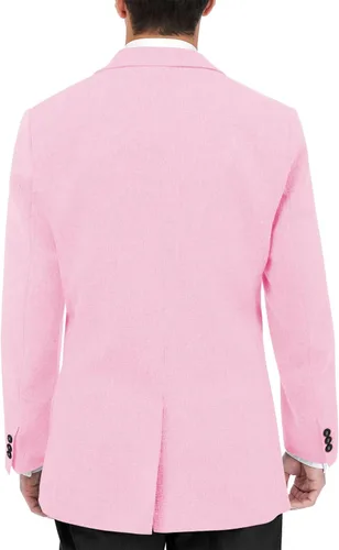 Vista 5 de YRW Chaqueta de traje casual para hombre, chaqueta deportiva ligera con un botón, tallas S-3XL