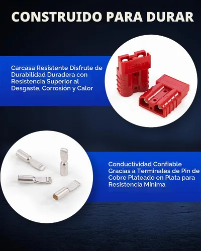 Vista 5 de Orion Motor Tech arnés con cable de conexión / desconexión rápida calibre 6-8 para cabestrante de remolque CC de 12-36V, 50A Rojo