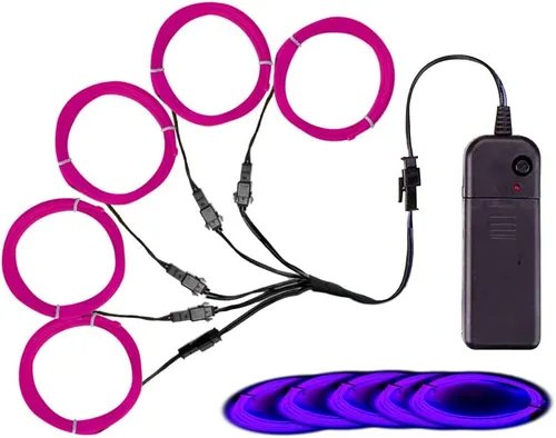 Vista 10 de MaxLax Cable EL, luces de neón portátiles, cable EL 5 en 3.3 ft, alambre electroluminiscente para decoración de Halloween, fiesta de Navidad Ten