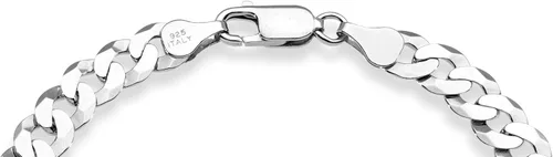 Vista 4 de Miabella Pulsera de plata de ley 925 italiana de 0.276 in de corte de diamante sólido de eslabones cubanos para hombres y mujeres, fabricada