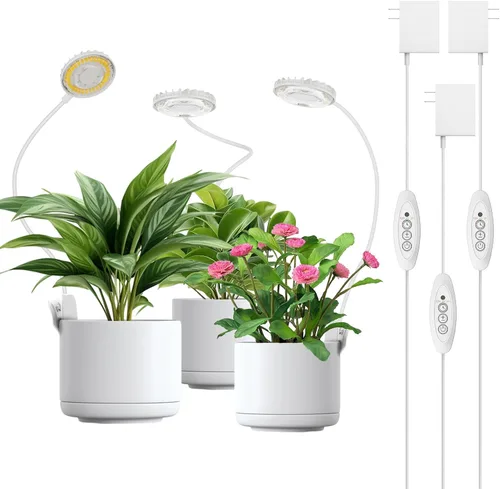 Vista 11 de Luz de cultivo con clip de 12 W para plantas de interior, luz de planta con clip de maceta con cuello de cisne flexible, luz de crecimiento pequeño