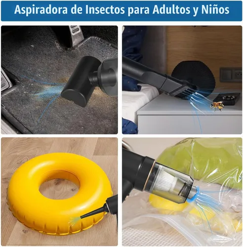 Vista 7 de Aspiradora Atrapa Insectos, Trampas Atrapa Arañas e Insectos, Atrapador de Insectos Recargable con Cabezal de Cepillo y Cable de Carga y Boquilla
