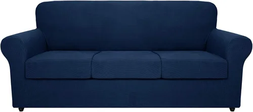Vista 9 de MAXIJIN 2 piezas de fundas para silla con brazos, funda para silla de sofá para sala de estar, funda elástica para perros para una silla con 1 cojín