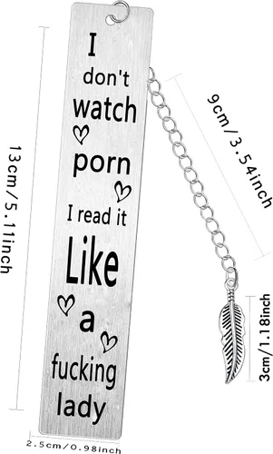 Vista 2 de Marcapáginas divertidos, regalos con texto en inglés "I Don't Watch Porn. I Read it Like a Lady", regalo para mujeres, niñas, hija, tía, hermana