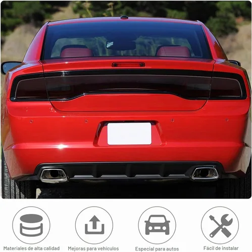Vista 4 de JeCar Cubierta de luz trasera ahumada luz trasera para 2011 2012 2013 2014 Dodge Charger Accesorios exteriores