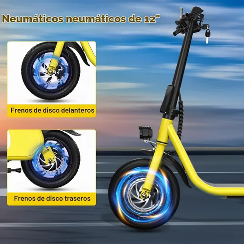 Vista 4 de RIDWIND Electric Scooter with Seat for Adults, 450W Motor Foldable E Scooter for Adults with LCD Display,15.5MPH, 20 Miles Range, Max Load 265LB