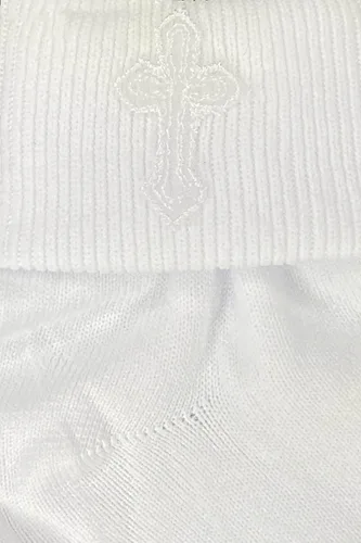 Vista 2 de Calcetines de Bautismo Blanco - Calcetines y Zapatos de Bautizo para Niños - Calcetines de Bautismo para Niña - Accesorios de Bautizo para Niña