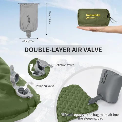 Vista 6 de Naturehike Colchoneta de dormir ultraligera de 25 onzas, almohadilla de dormir inflable aislada 4.6R, alfombrilla de dormir ligera para acampar