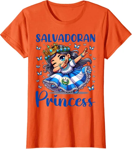 Vista 19 de Camiseta de princesa salvadoreña dabbing para niñas y niños